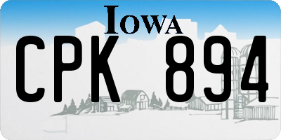 IA license plate CPK894