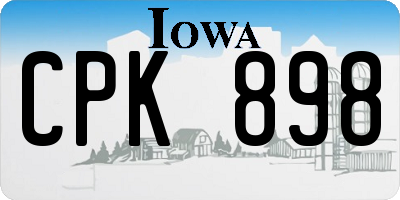 IA license plate CPK898