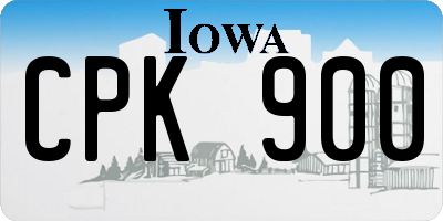 IA license plate CPK900