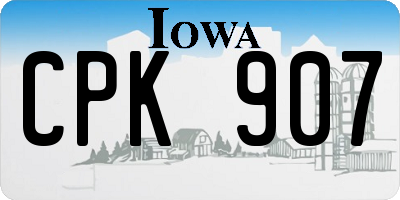 IA license plate CPK907