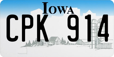 IA license plate CPK914