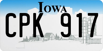 IA license plate CPK917