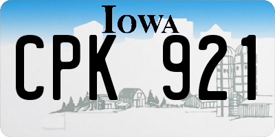 IA license plate CPK921