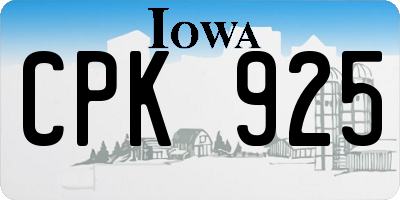 IA license plate CPK925