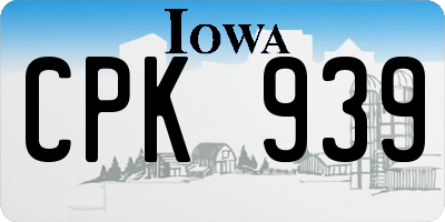 IA license plate CPK939