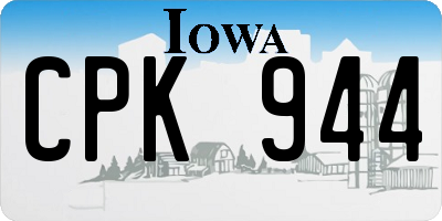 IA license plate CPK944