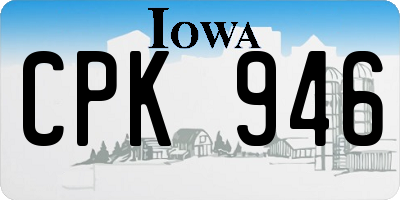 IA license plate CPK946