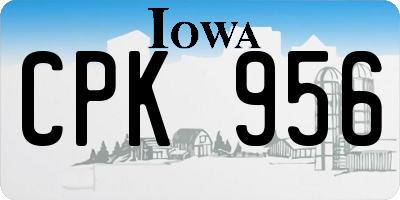 IA license plate CPK956