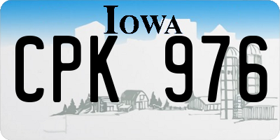 IA license plate CPK976