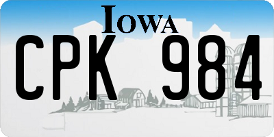 IA license plate CPK984