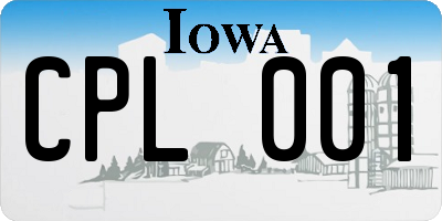 IA license plate CPL001