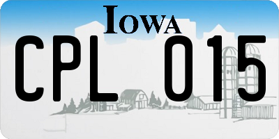IA license plate CPL015
