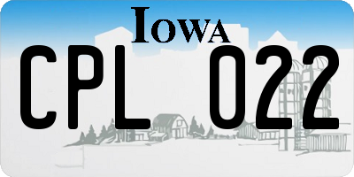 IA license plate CPL022