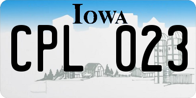 IA license plate CPL023