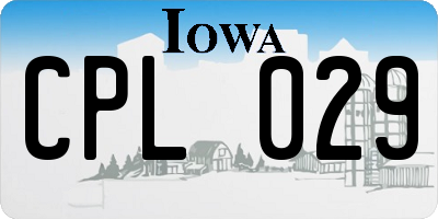 IA license plate CPL029