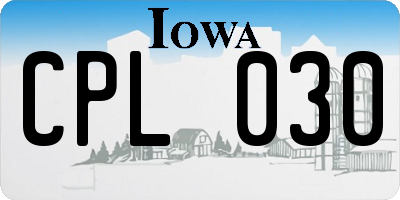 IA license plate CPL030