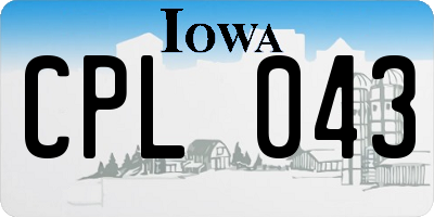 IA license plate CPL043