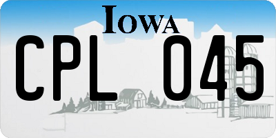 IA license plate CPL045