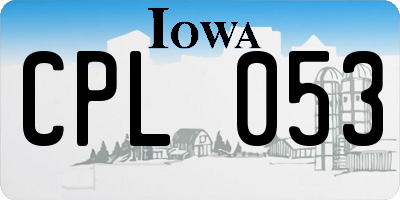 IA license plate CPL053