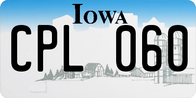 IA license plate CPL060