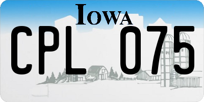 IA license plate CPL075