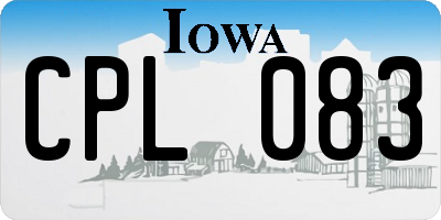 IA license plate CPL083