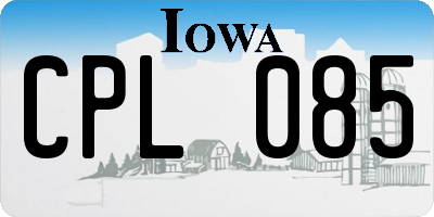 IA license plate CPL085