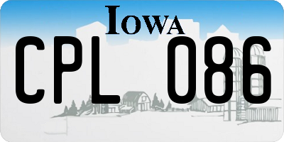 IA license plate CPL086