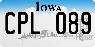 IA license plate CPL089