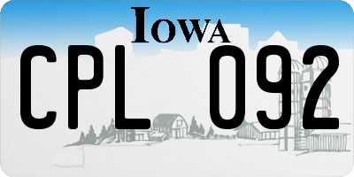 IA license plate CPL092