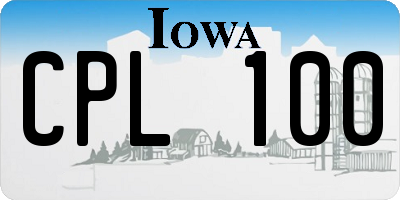 IA license plate CPL100