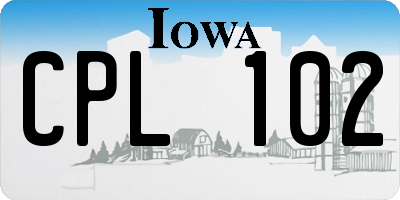 IA license plate CPL102