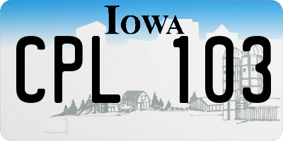 IA license plate CPL103