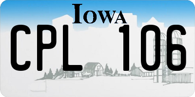 IA license plate CPL106