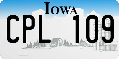 IA license plate CPL109