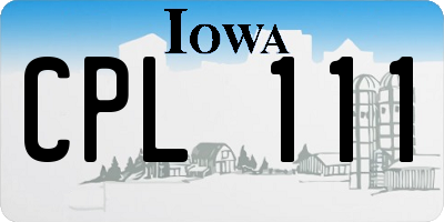 IA license plate CPL111