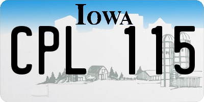 IA license plate CPL115