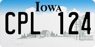 IA license plate CPL124