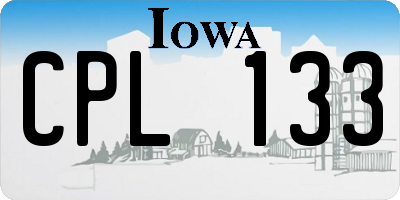 IA license plate CPL133