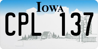 IA license plate CPL137