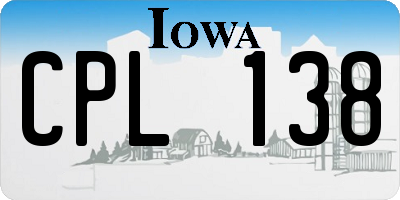 IA license plate CPL138