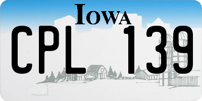 IA license plate CPL139