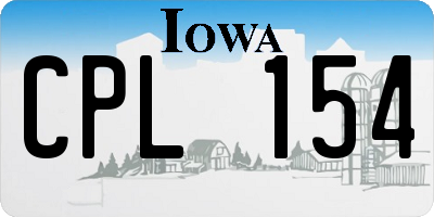 IA license plate CPL154