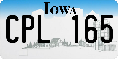 IA license plate CPL165