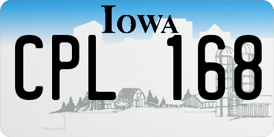 IA license plate CPL168