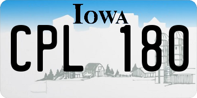 IA license plate CPL180