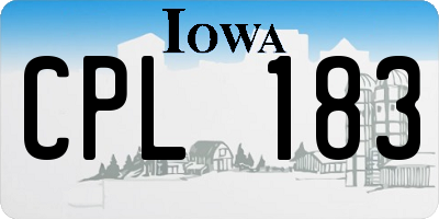 IA license plate CPL183