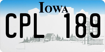 IA license plate CPL189