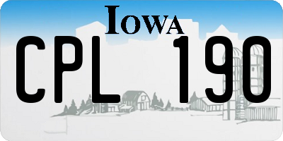 IA license plate CPL190