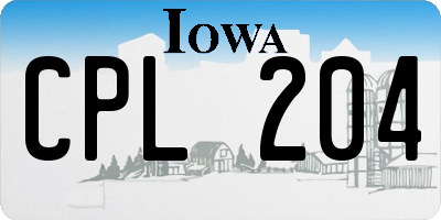 IA license plate CPL204